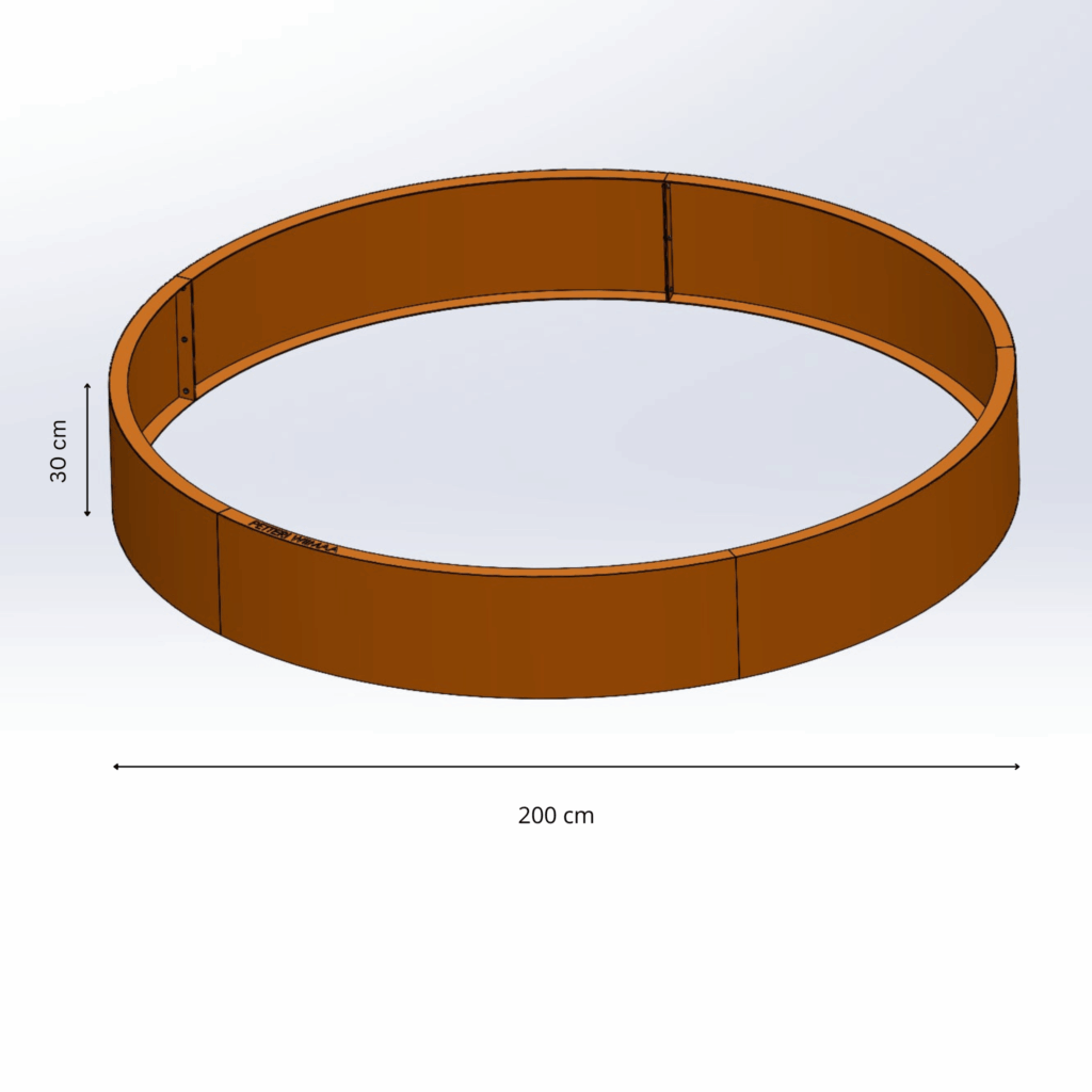 Petteri Wiimaa multifunktionell planteringsring / gräskant till eldstad H30 cm, ø 200 cm